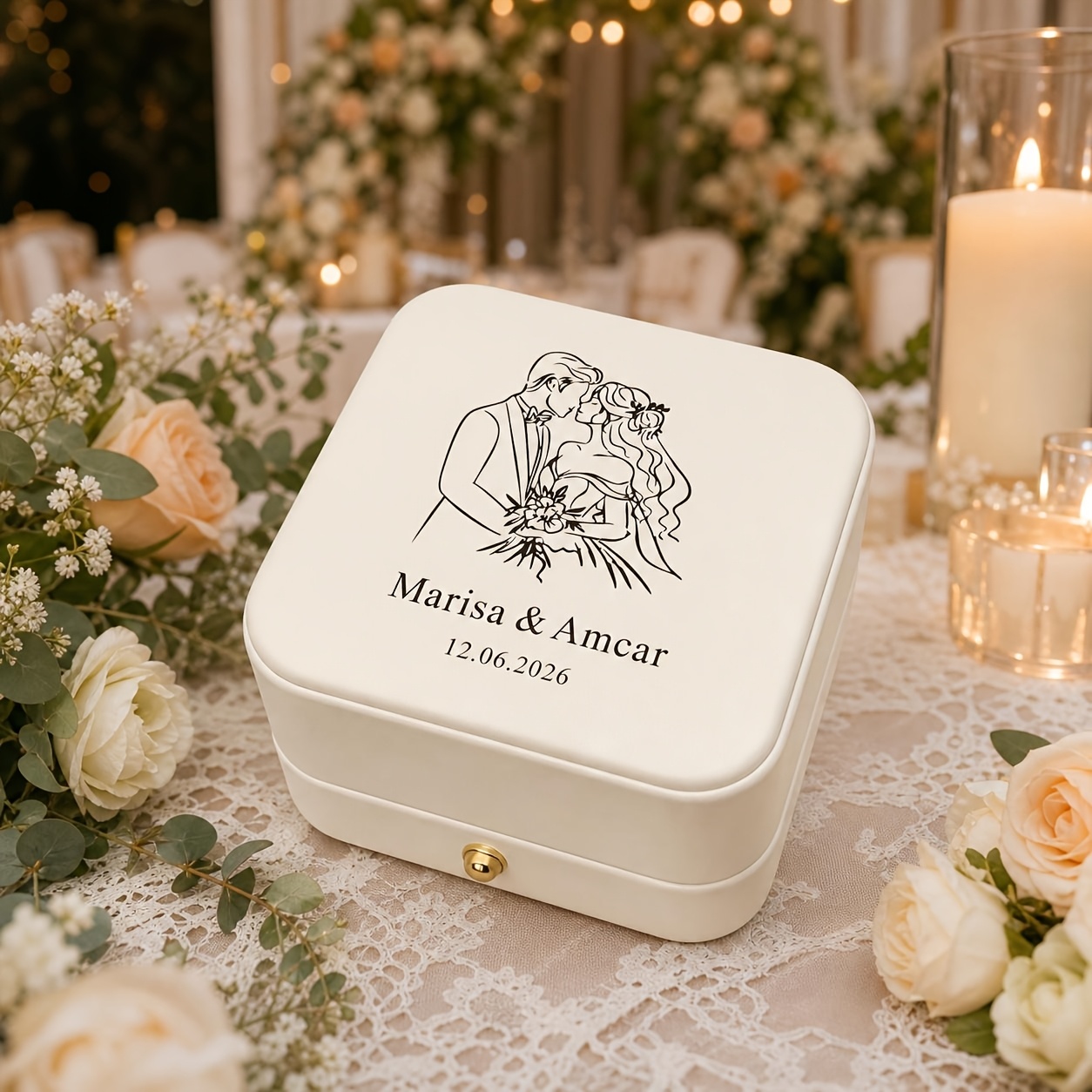 High-End Customizable Proposal Ring Box, Elegant Wedding Gift